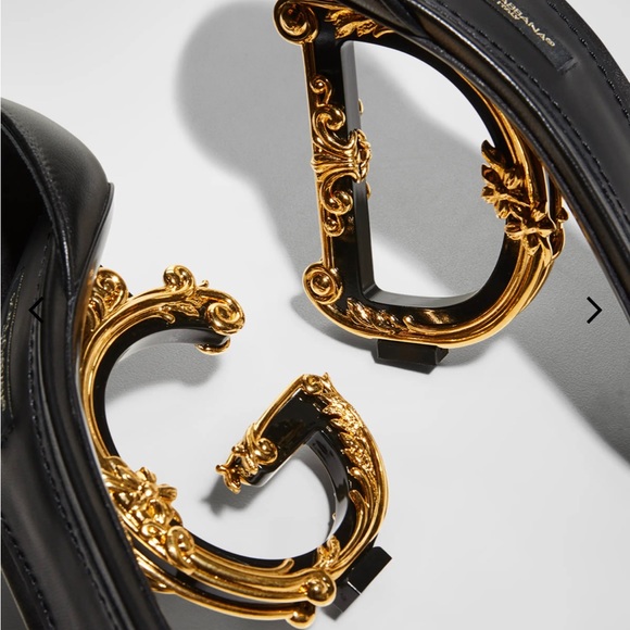 Dolce & Gabbanna 105mm leather barroco heal sandal - Picture 2 of 15